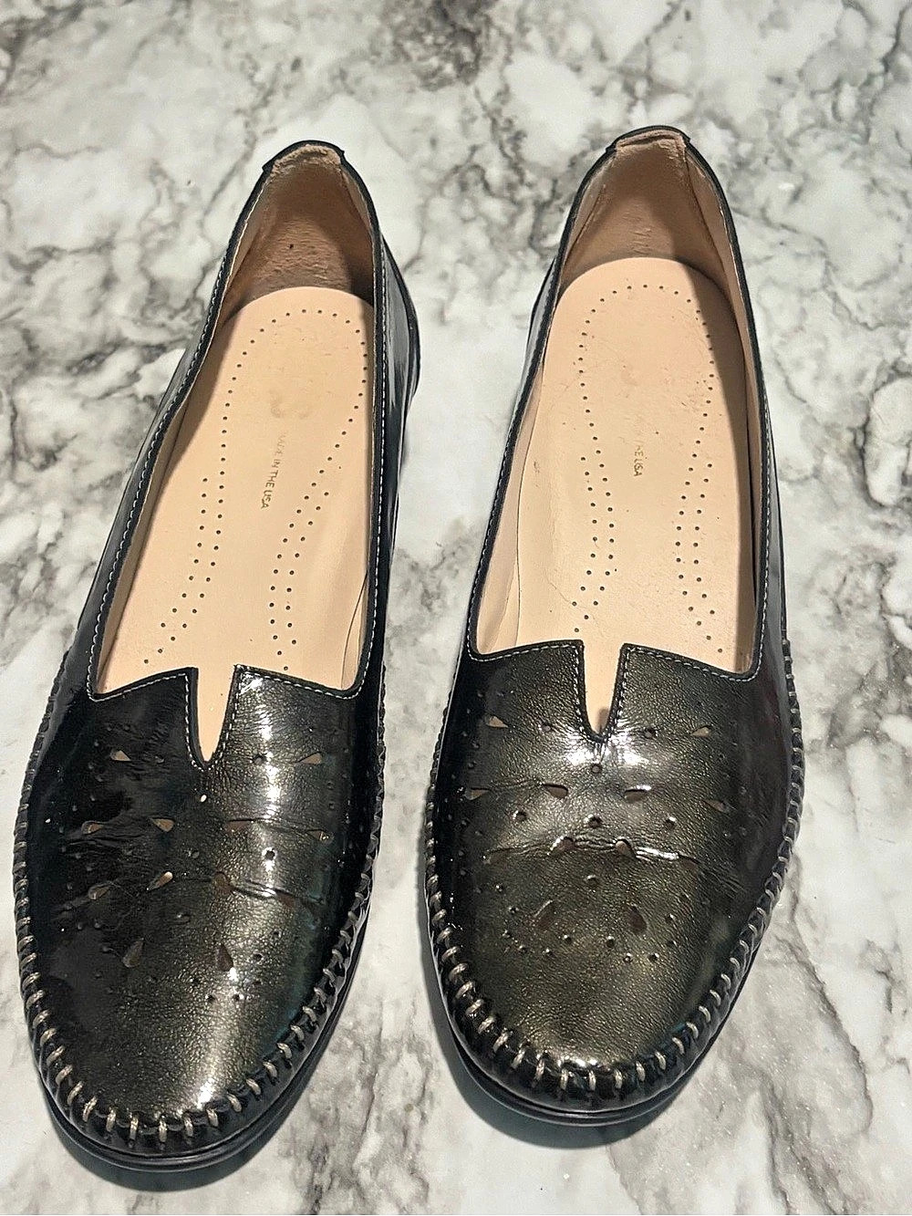 SAS Black Perforated Loafers
